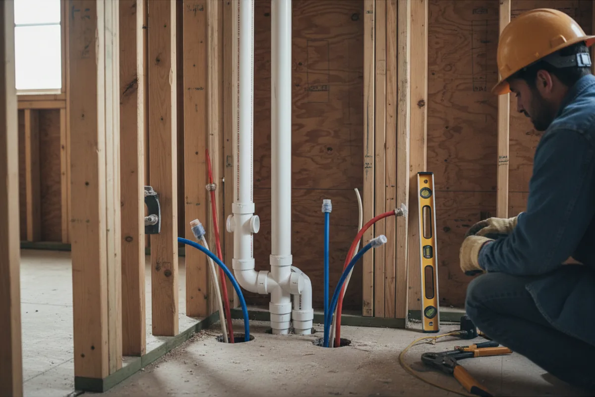 Drain and supply rough-in during Garbage Disposal Repair in Hilton